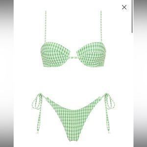 Green gingham Triangl bikini set